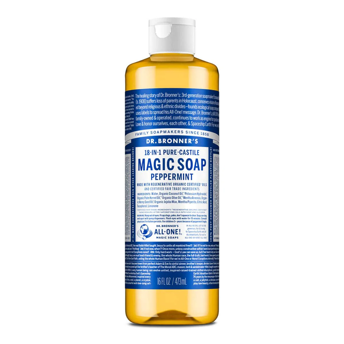 18-In-1 Pure-Castile Magic Soap - Peppermint - Image 5